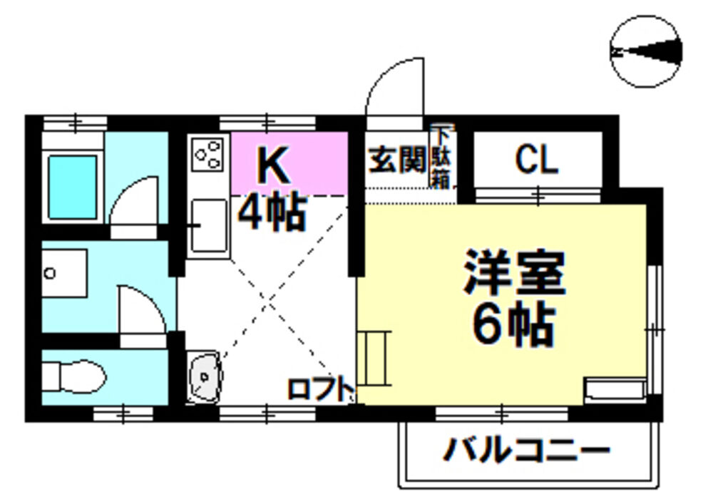 カサ道場204間取り